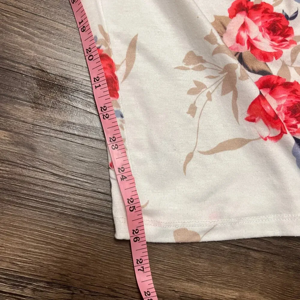 Boho Floral Romper XL Cream Pink Coquette Sleeveless Pocket Cottagecore Spring - Picture 6 of 8